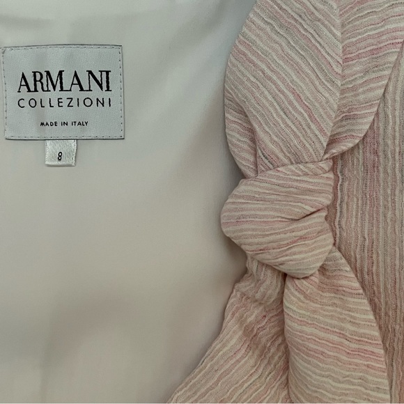 Armani Collezioni Striped Day 2 Evening Light Weight Pink Striped Blazer Jacket - Picture 5 of 9